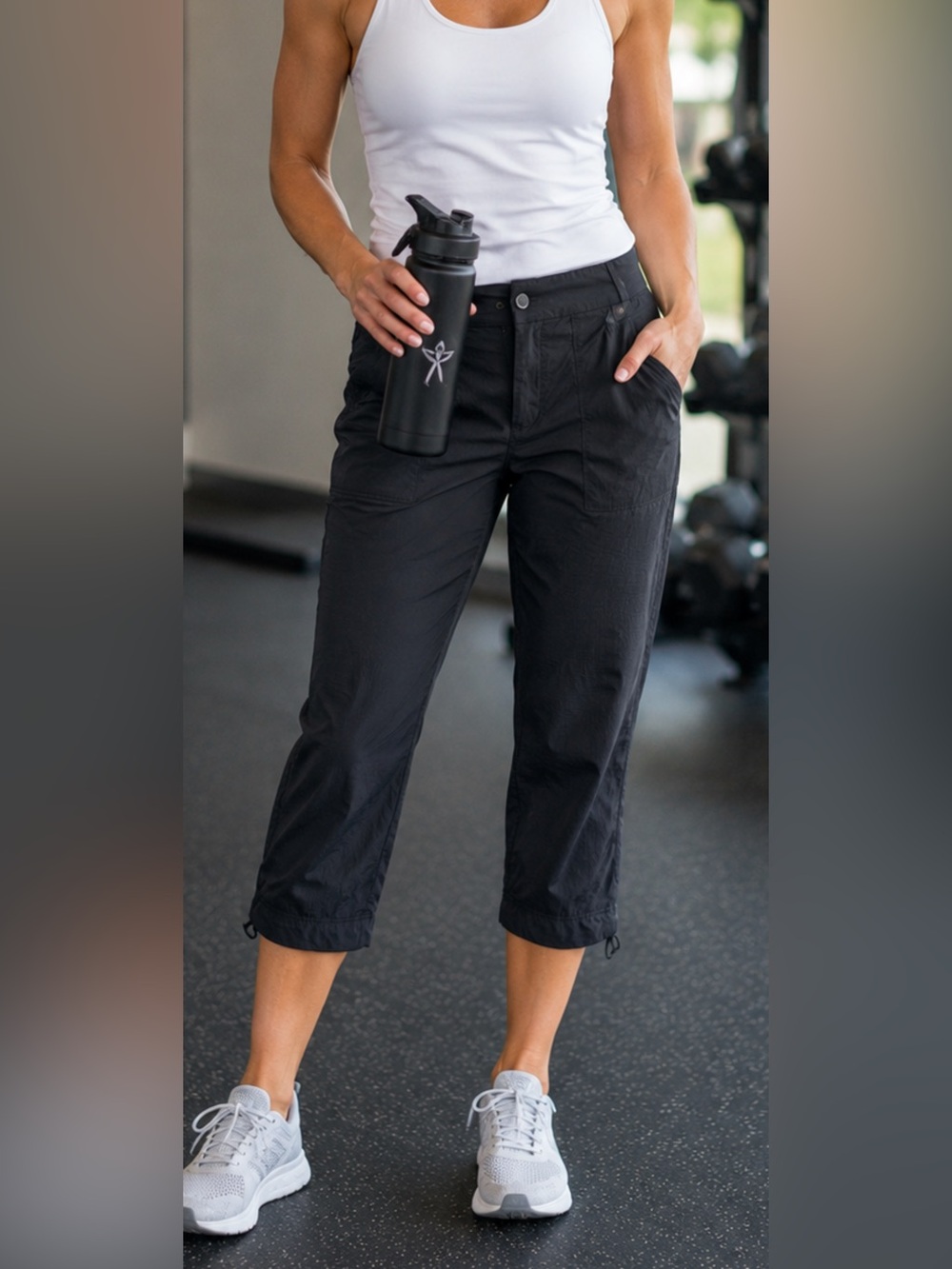 ATHLETA Black Casual Capri Nylon Active Pants 2